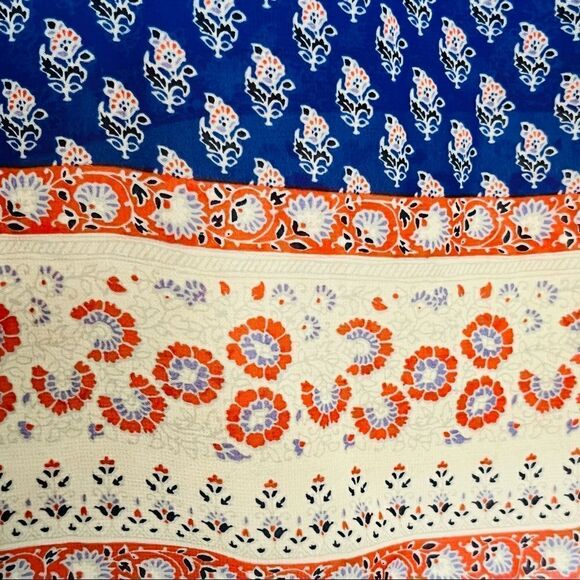 𝅺gap camisole floral boho with Tassels blue red and cream Size Large - Picture 7 of 11